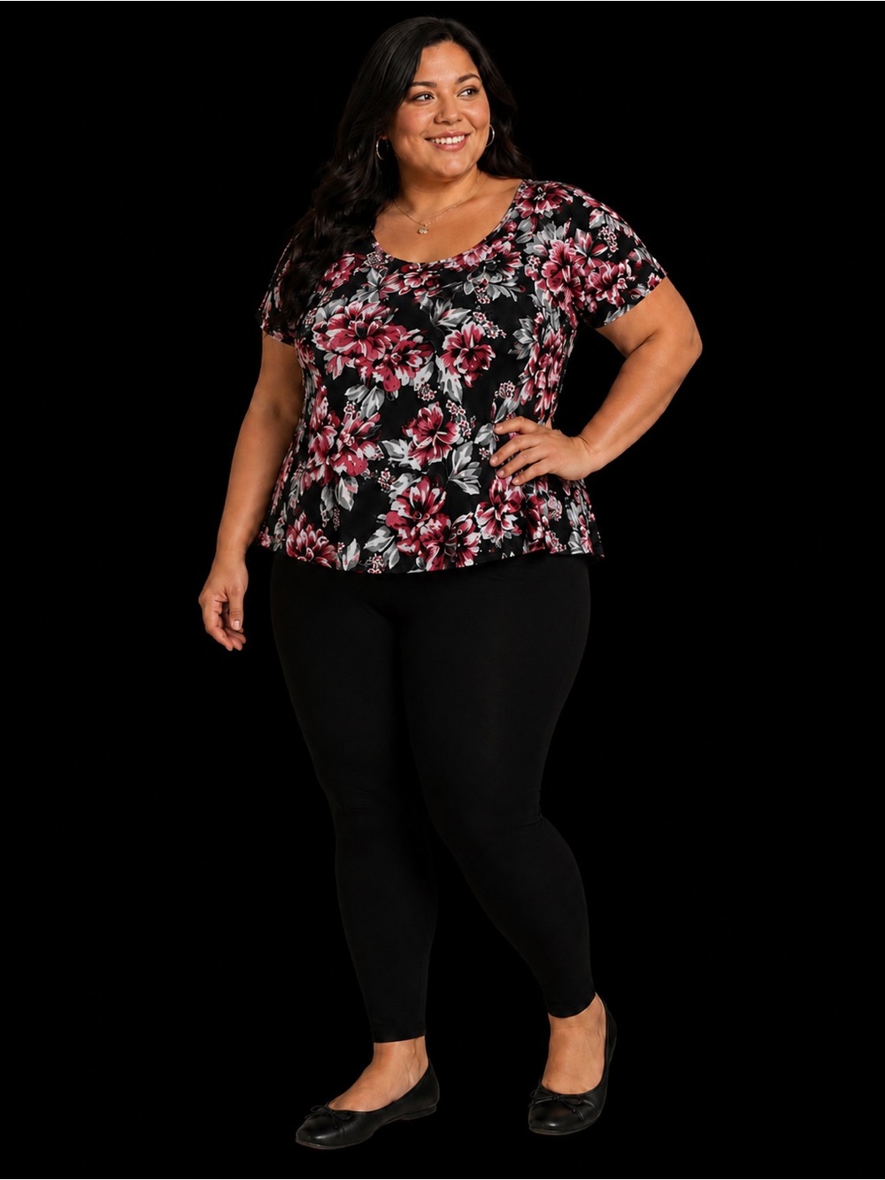 Torrid Floral Swing Tunic Tank Top – Size 3 (3X) | Black Pink Floral